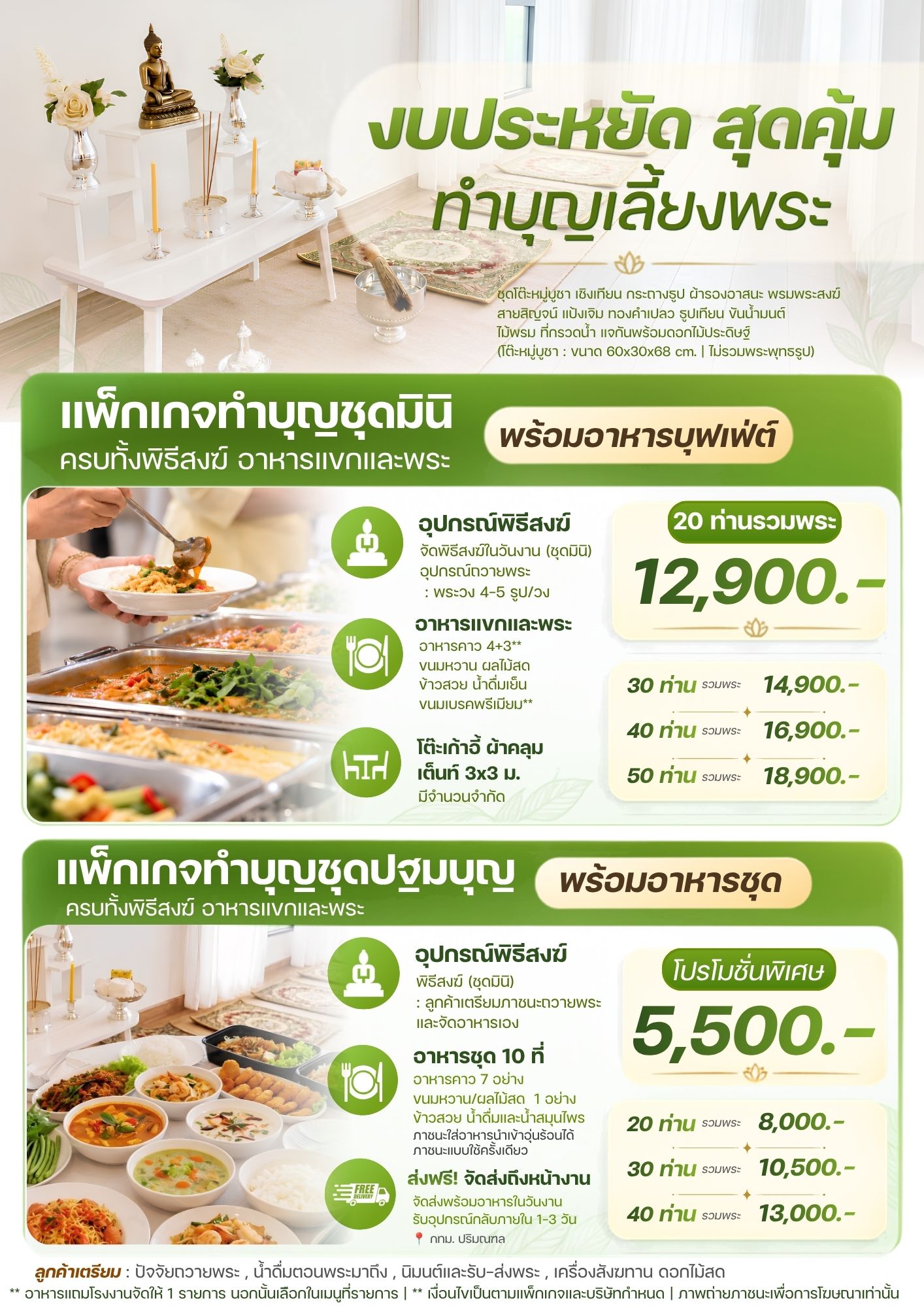 แพ็กเกจทำบุญงบประหยัด